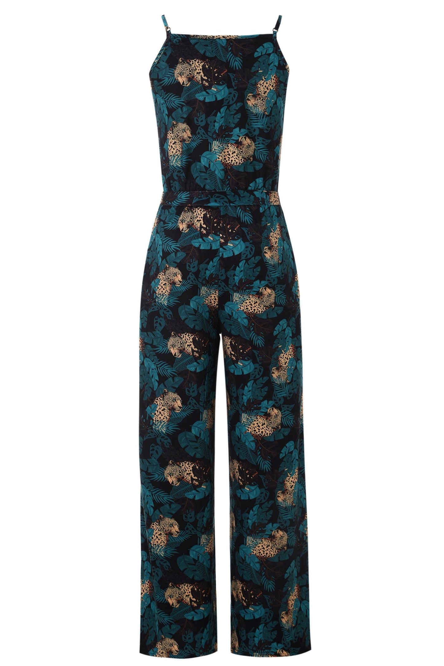 Brigitte Cheetah Print Strappy Jumpsuit