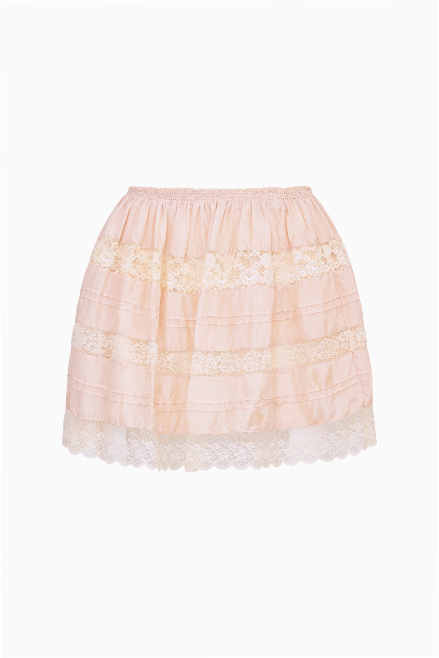 Klara Silk Lace-Trimmed Mini Skirt
