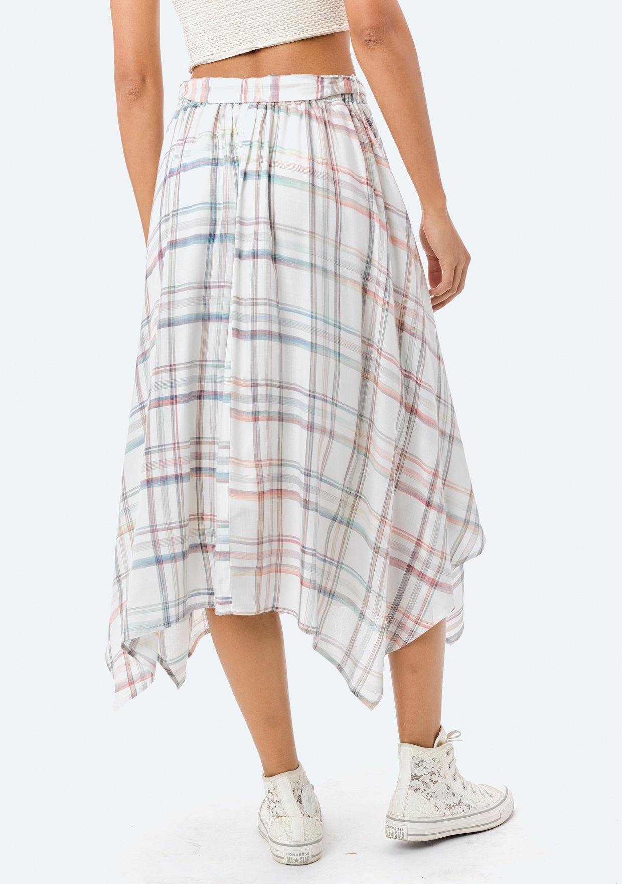 Dara Asymmetrical Plaid Skirt