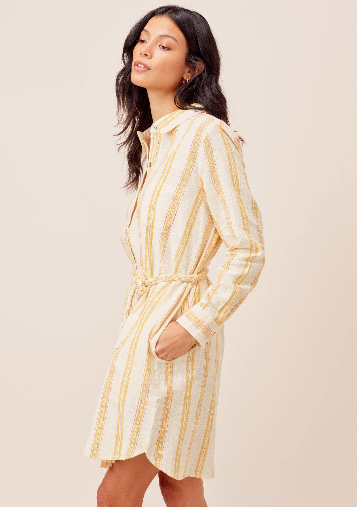 Justine Striped Shirt Dress