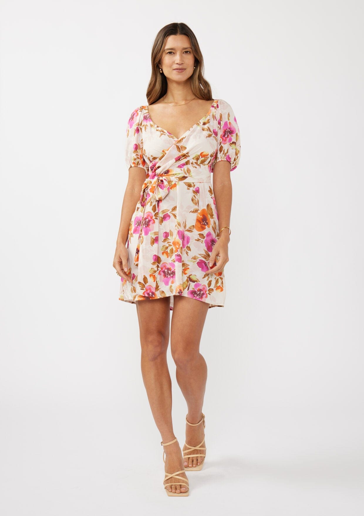 Blushing Meadow Tie Waist Mini Dress