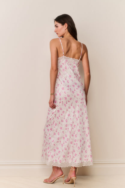 Manuela Heirloom Print Maxi Slip Dress - STERLING DUSK
