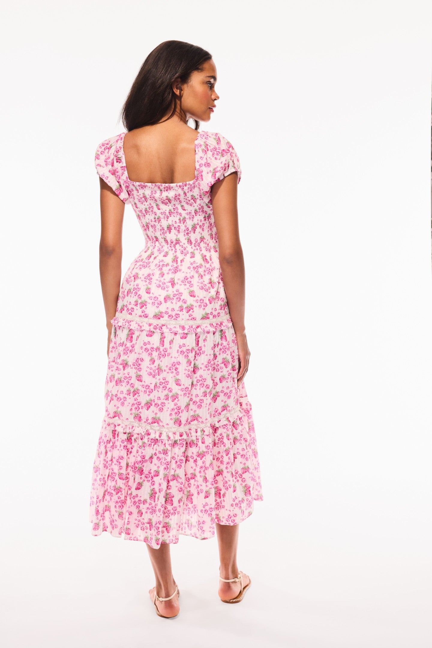 Masie Summer Heirloom Print Midi Dress