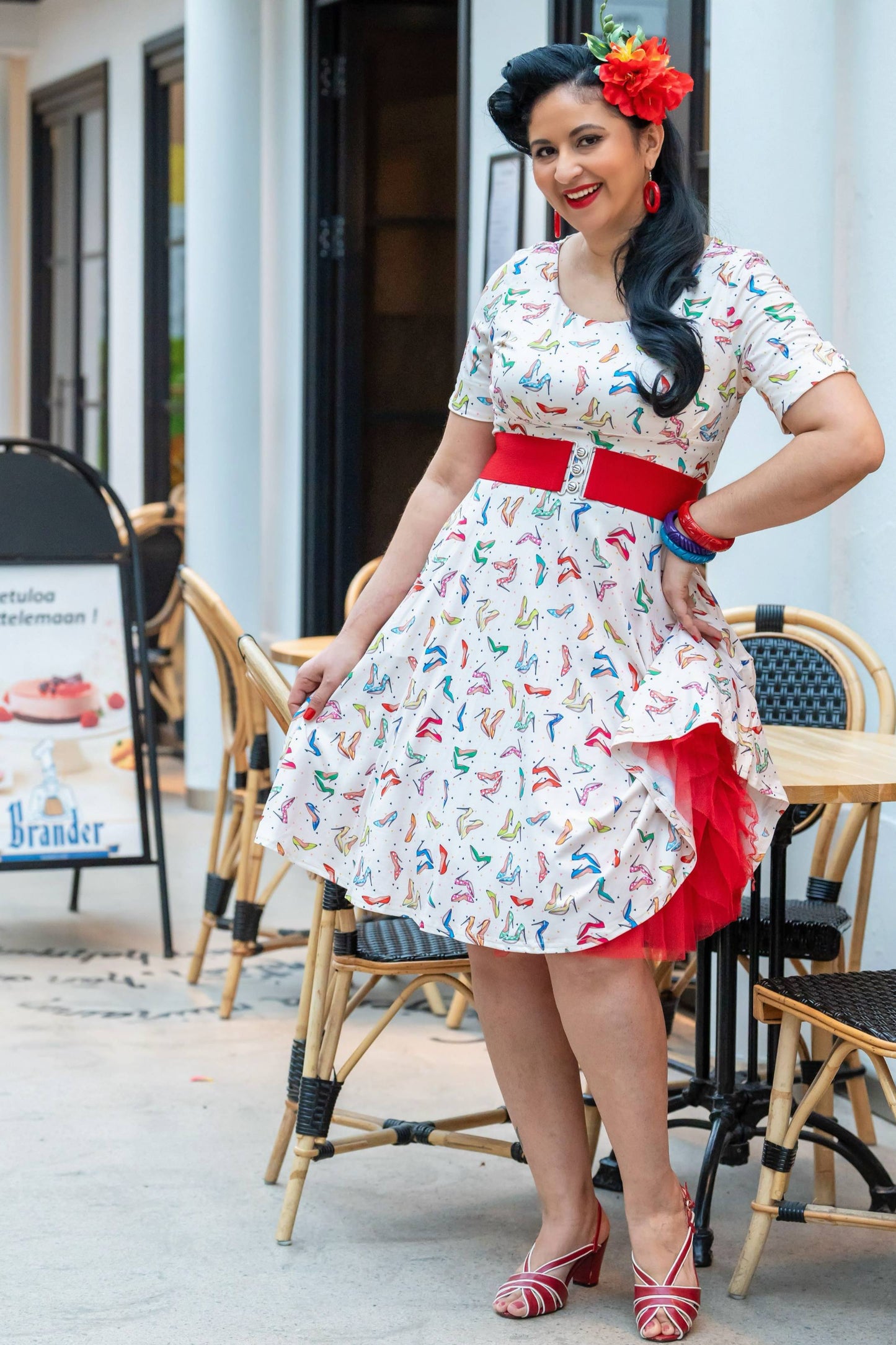 Brenda Stiletto White Short Sleeved Dress