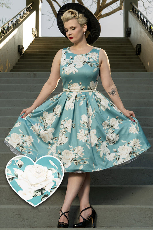 Annie Mint Floral Swing Dress