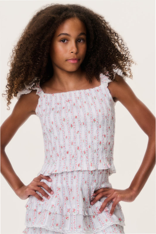 Tween Cherry Stripe Caspia Top