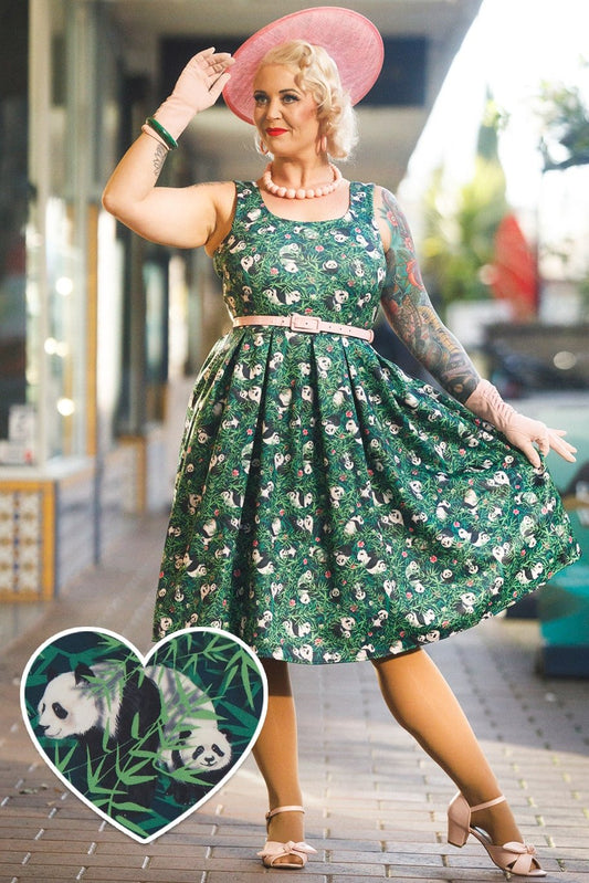 Amanda Panda & Bamboo Forest Print Swing Dress