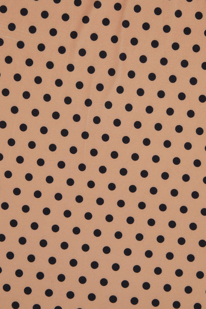 Billie Long Sleeved Brown Polka Dot Dress