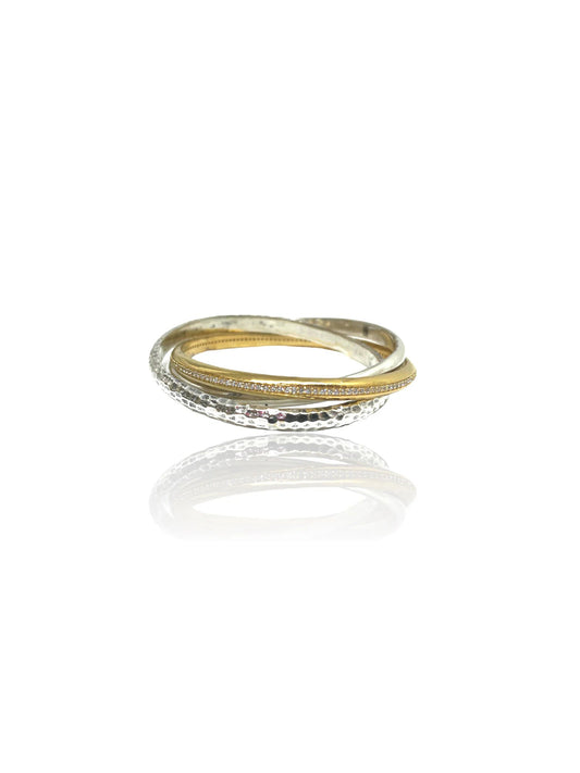 Tat2 Designs Mixed Metal Trinity Ring