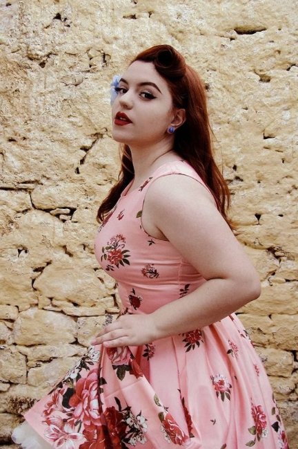 Annie Raising Flowers Swing Dress in Pink