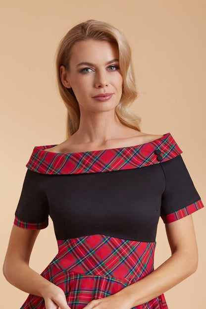 Darlene Red Tartan Swing Dress