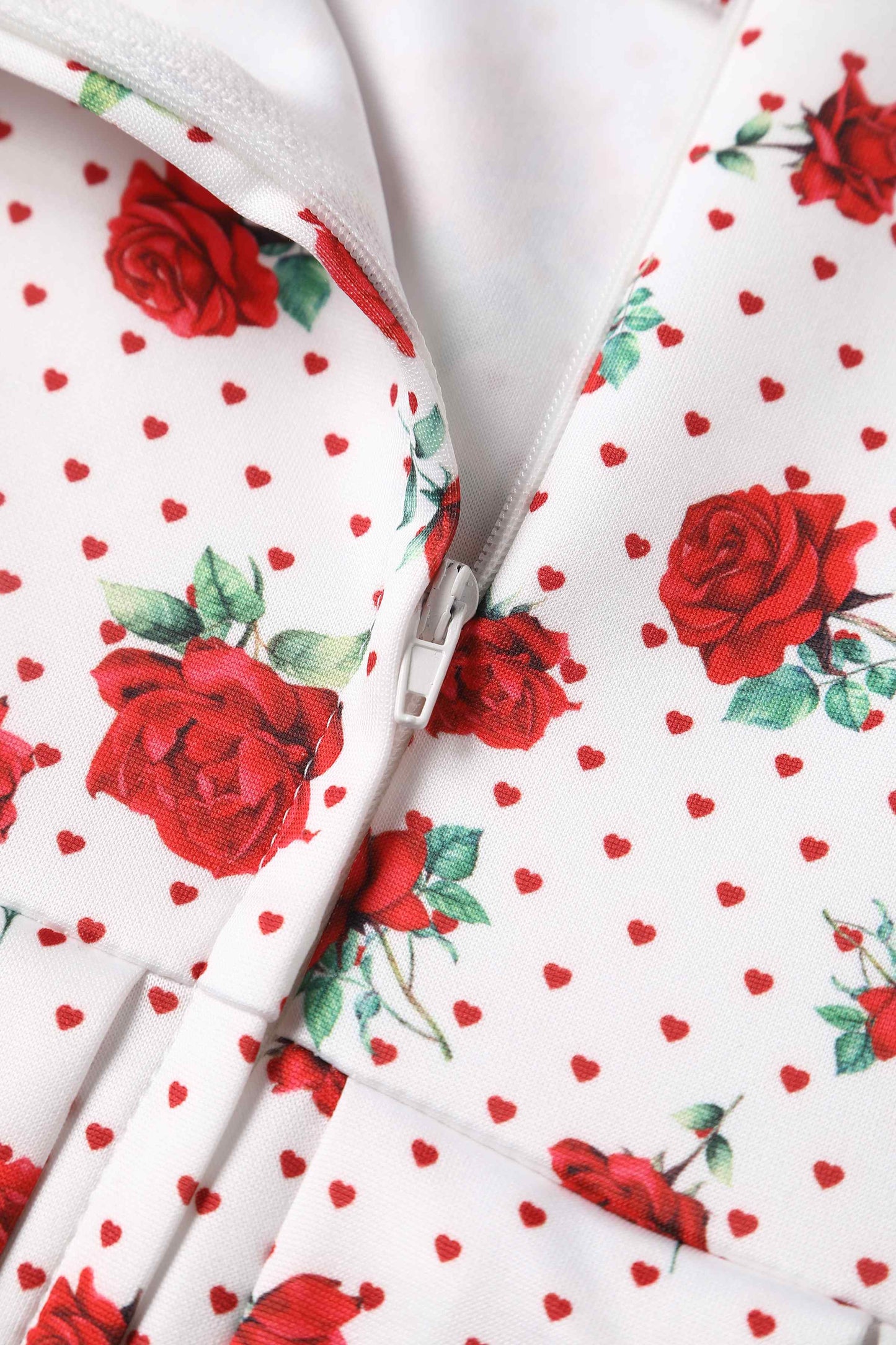 Amanda Retro White Rose Swing Dress
