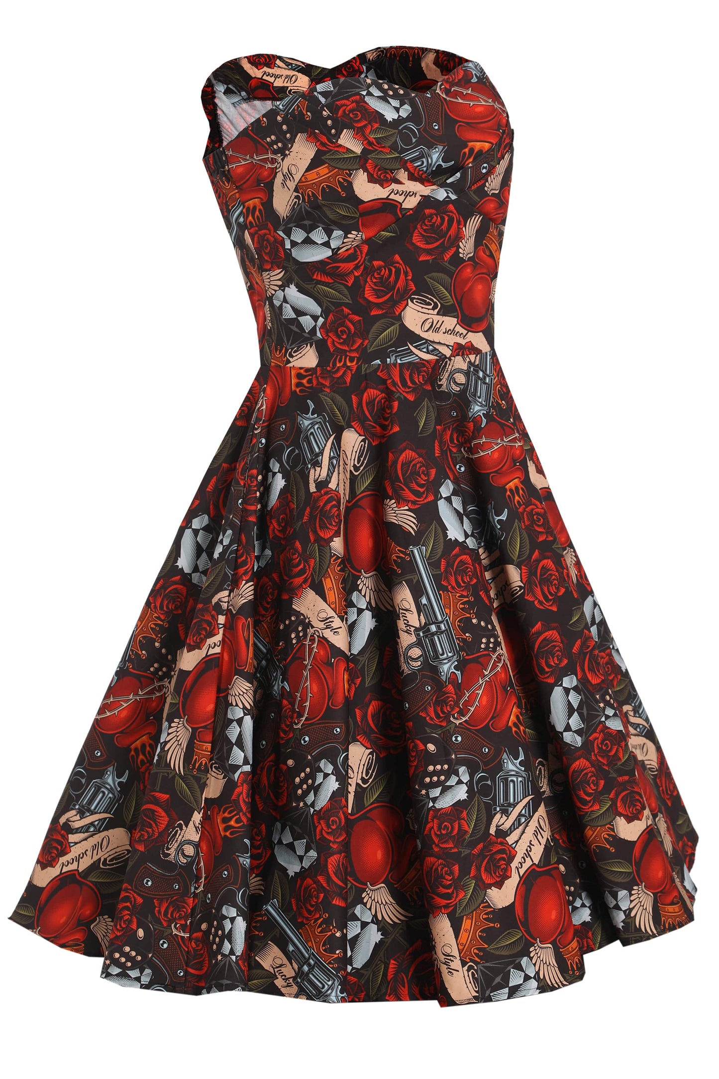 Melissa Rock N Roll Tattoo Strapless Dress