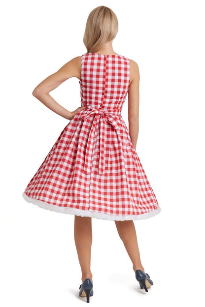 Annie Red Gingham Swing Dress