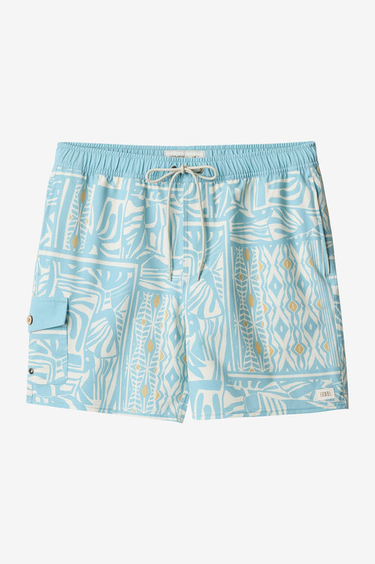 Hermosa Retro 17" Elastic Waist Swim Trunks