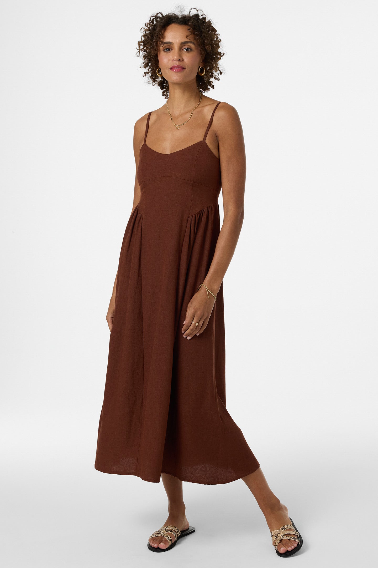 Linden Solid Midi Dress