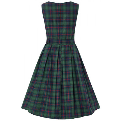 Annie Tartan Swing Dress in Green/Red