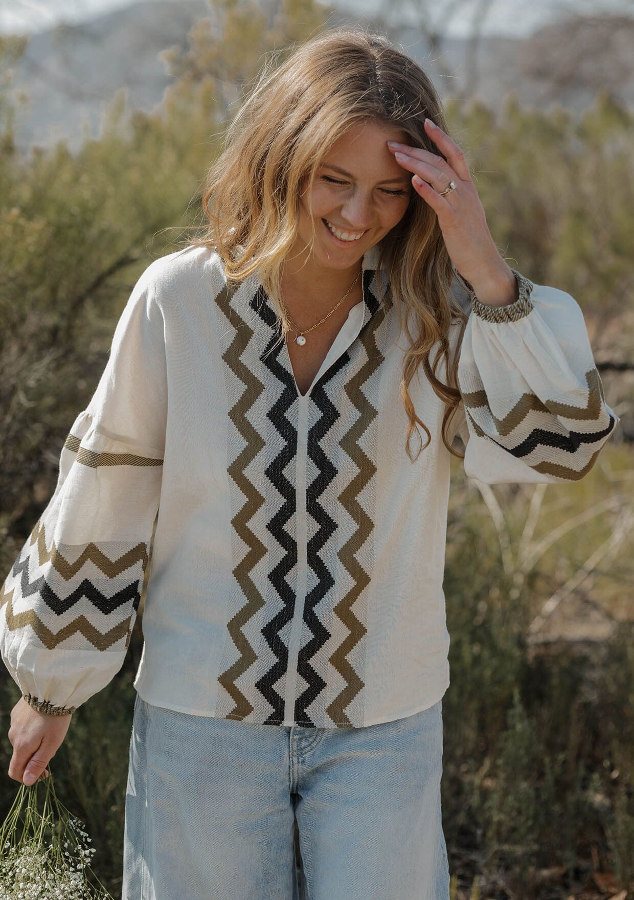 Mona Jacquard Blouse