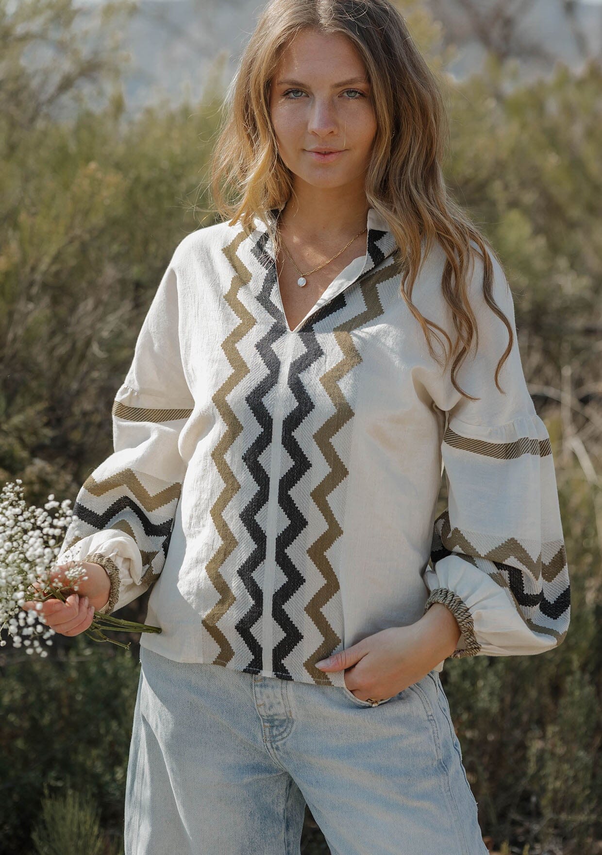 Mona Jacquard Blouse