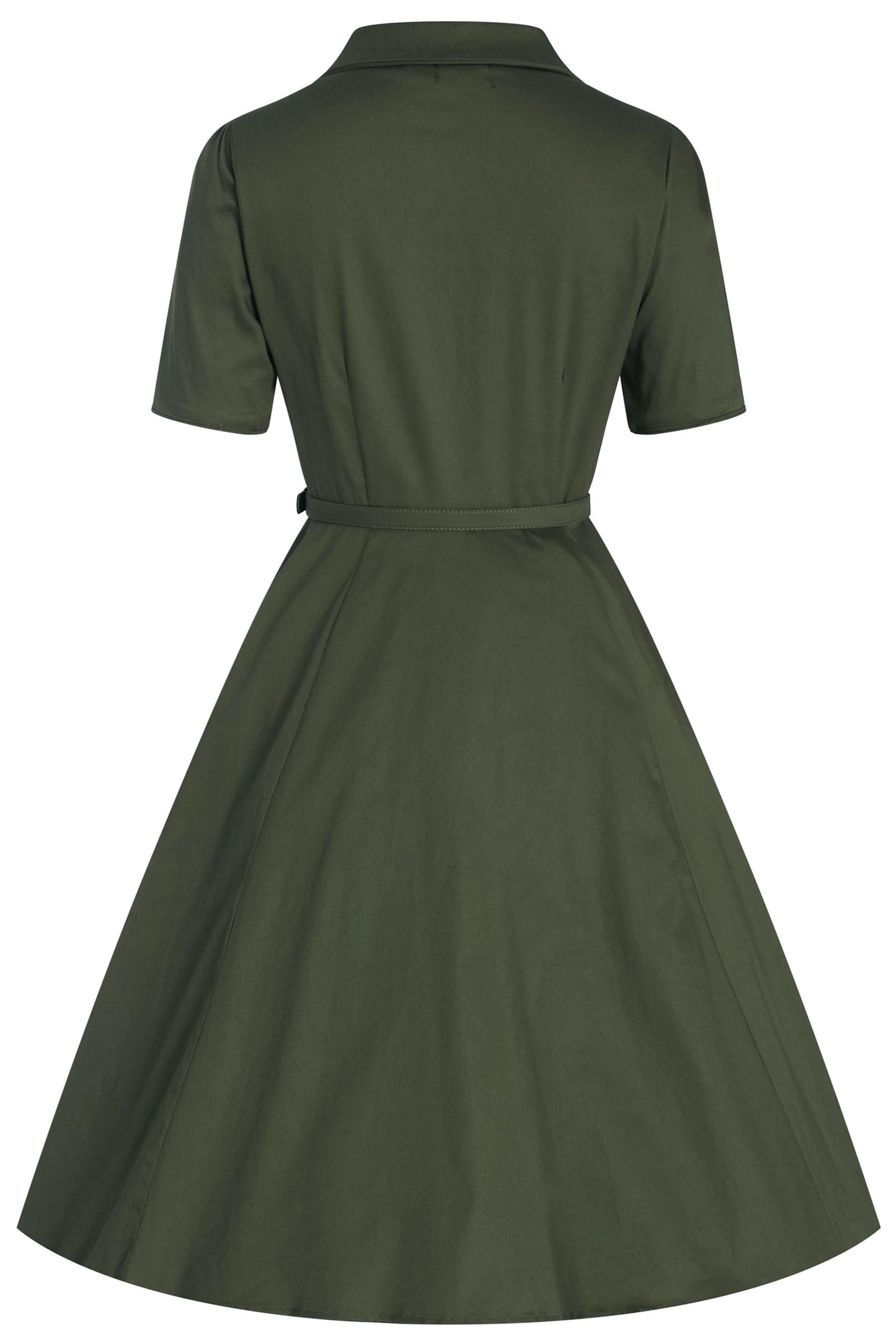 Penelope Retro Army Green Shirt Dress
