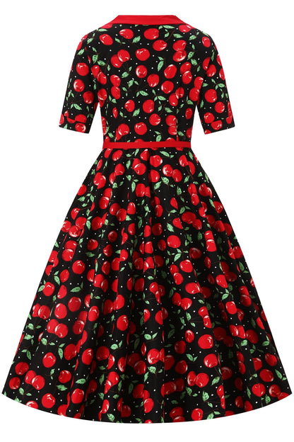 Mollie Black Cherry Full Circle Shirt Dress