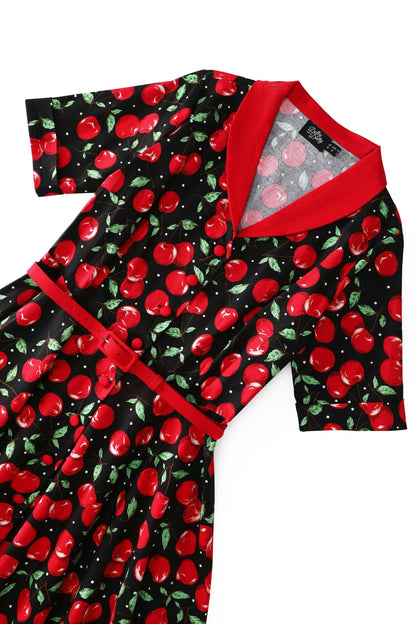 Mollie Black Cherry Full Circle Shirt Dress