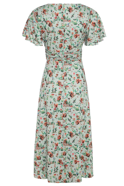 Donna Green Squirrel Woodland Tea Dress