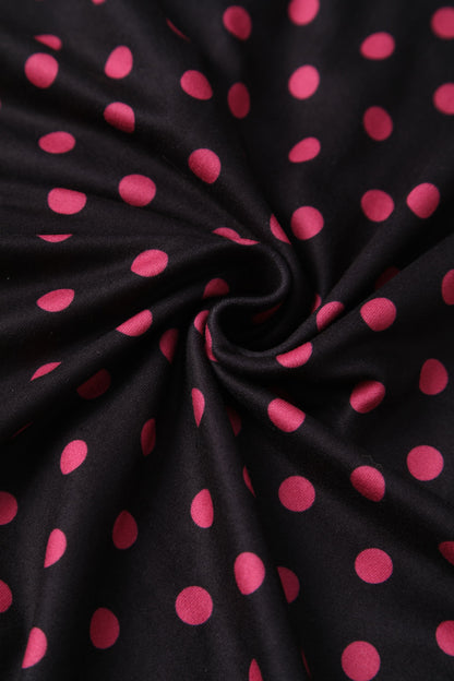 Palma Black Pink Polka Dot Casual Dress