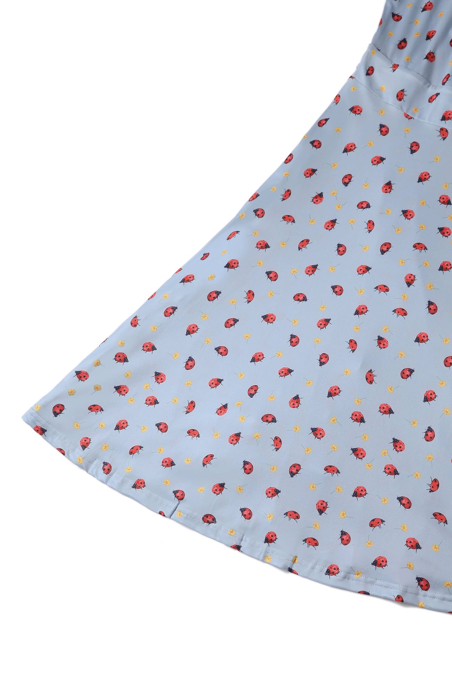 Matilda Light Blue Ladybug Wrap Dress