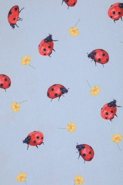 Matilda Light Blue Ladybug Wrap Dress