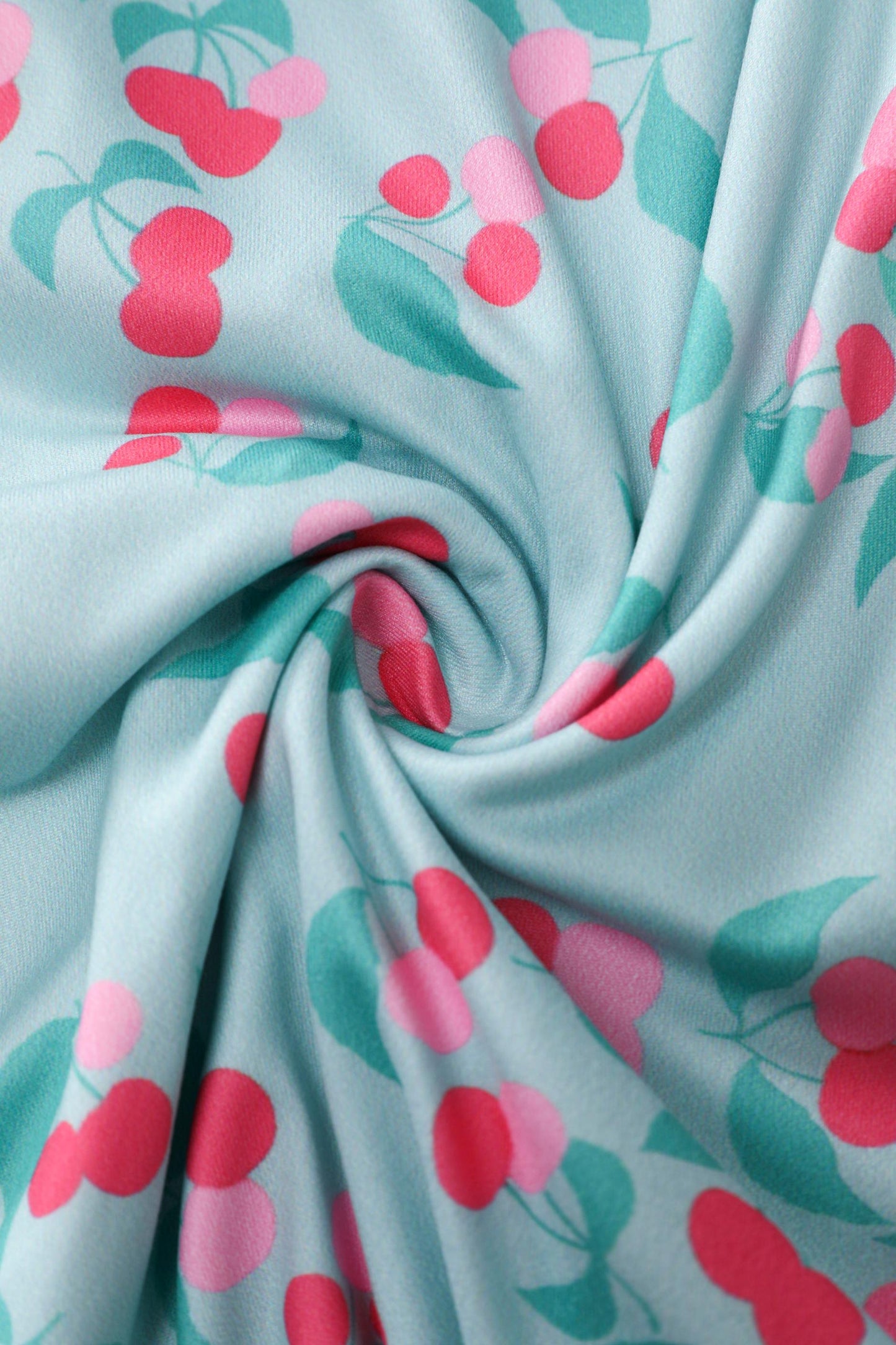 Matilda Baby Blue Cherry Wrap Dress