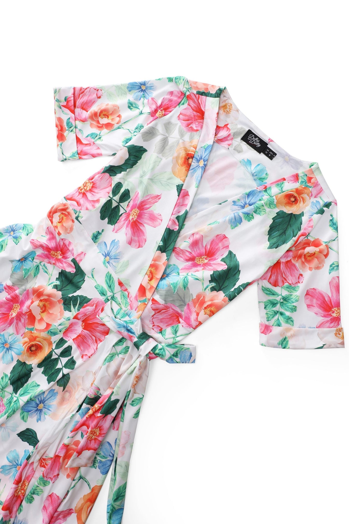 Matilda Summer Floral Wrap Dress in White