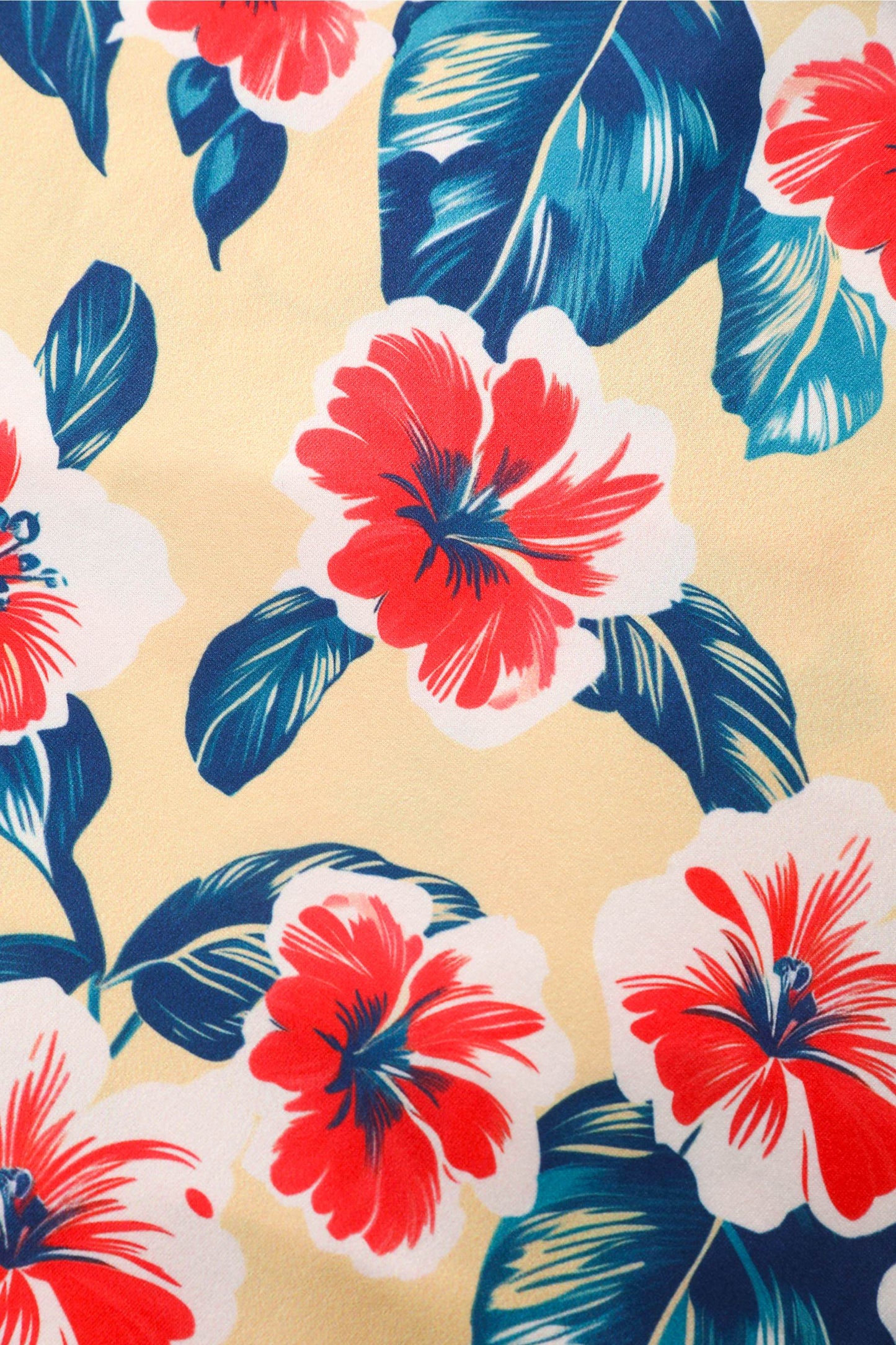 Matilda Hawaiian Hibiscus Wrap Dress in Yellow
