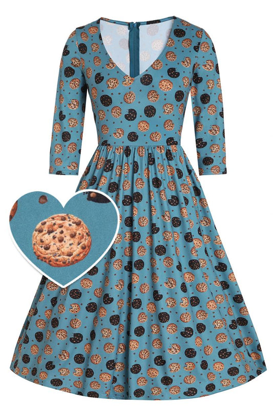Billie Cookie Blue Long Sleeved Dress