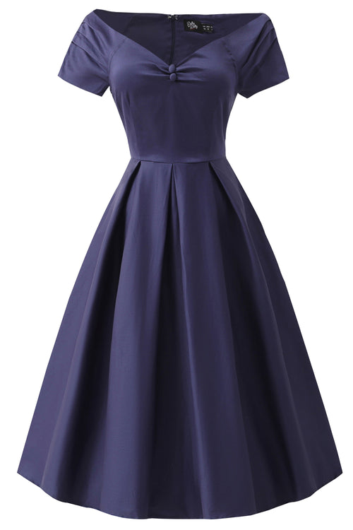 Lily Navy Blue Off Shoulder Dress