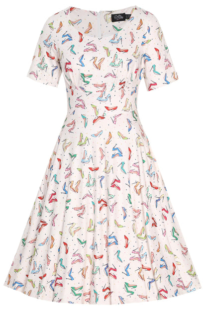 Brenda Stiletto White Short Sleeved Dress