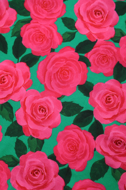 Julia Pink Rose Tea Dress in Green
