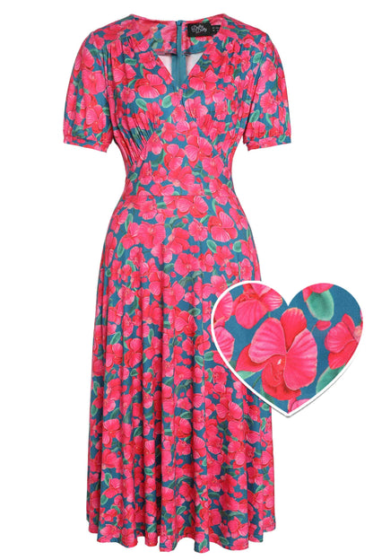 Julia Pink Orchid Midi Dress In Green