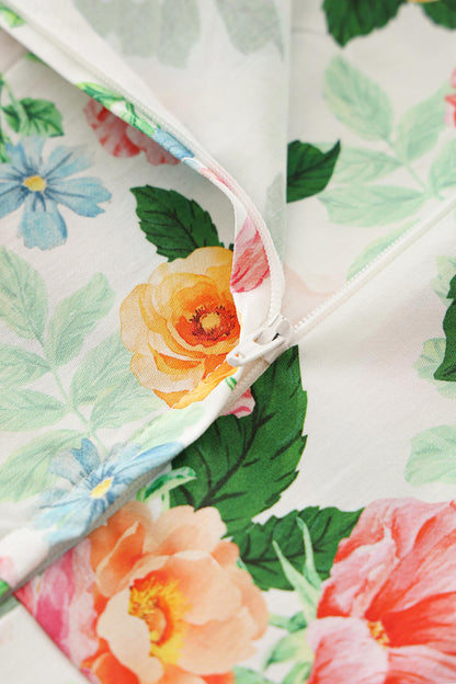 Ophelia White Floral Midi Dress