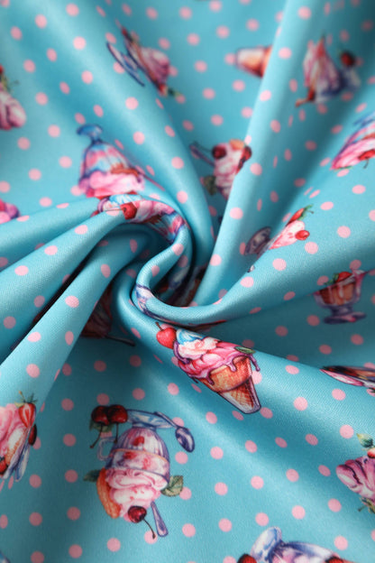 Amanda Sundae Blue Flared Dress