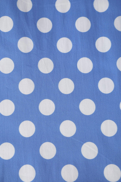 Amanda Polka Dot Flared Dress In Sky Blue