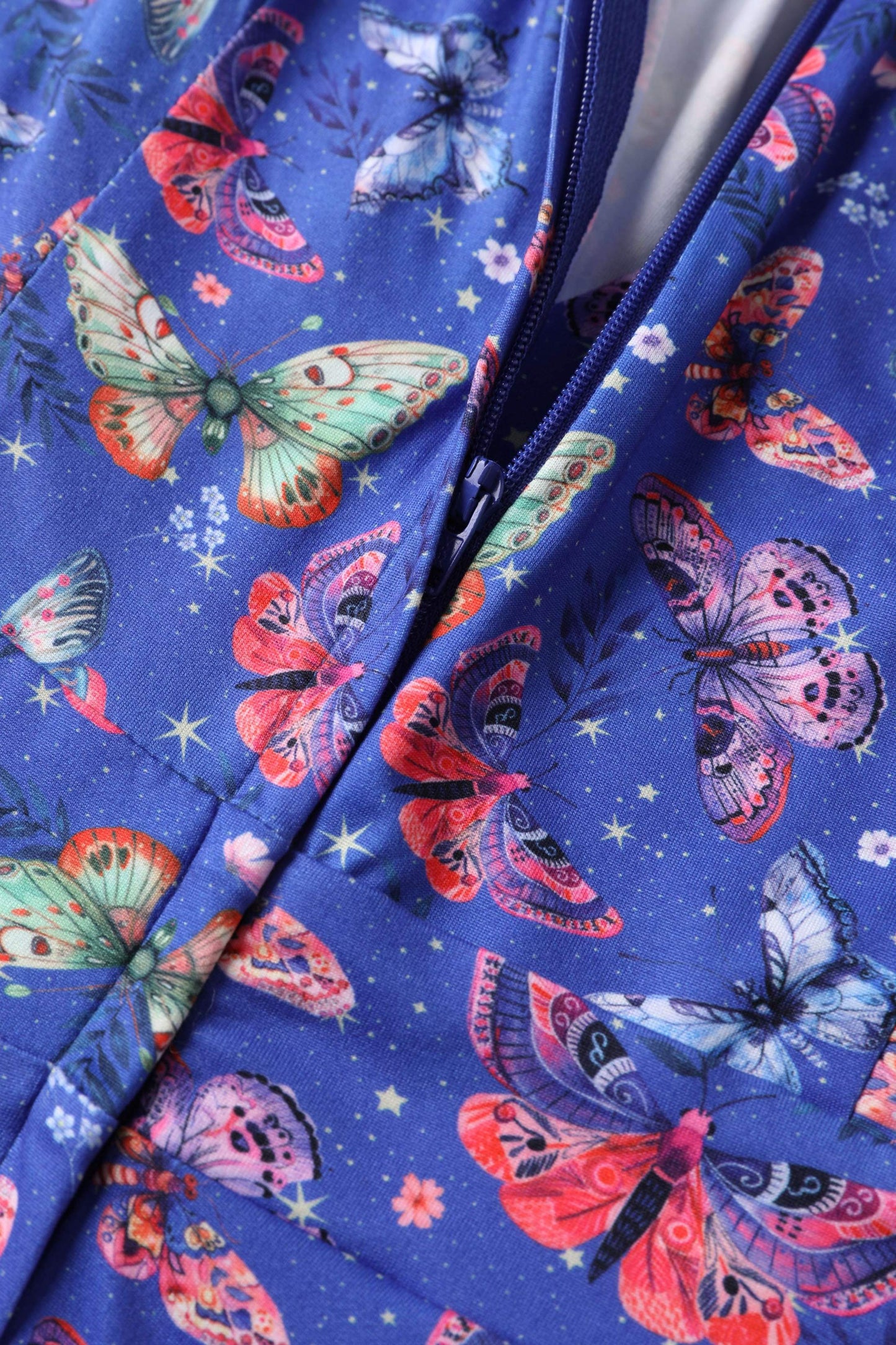 Julia Blue Butterfly Midi Dress