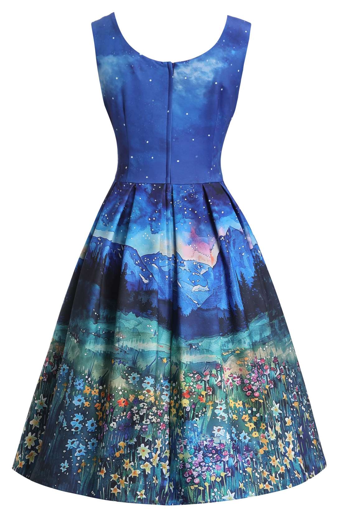 Amanda Cat Starry Night Flared Dress