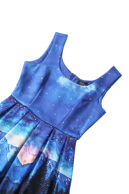Amanda Cat Starry Night Flared Dress