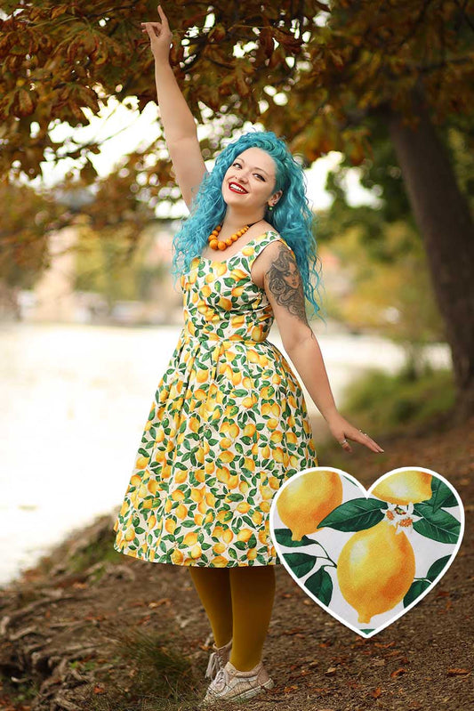 Amanda Lemon Flared Dress In White