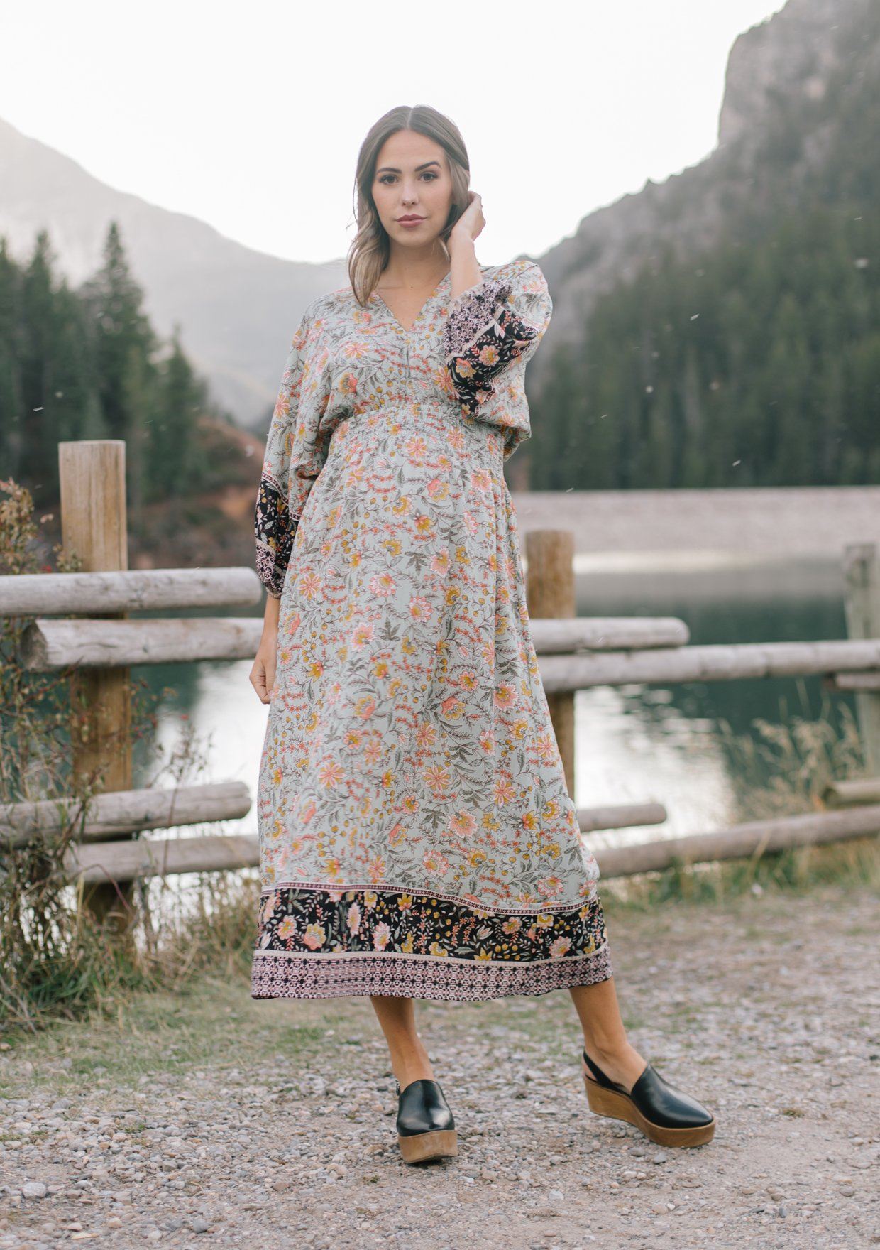 Amanda Volume Sleeve Maxi Dress