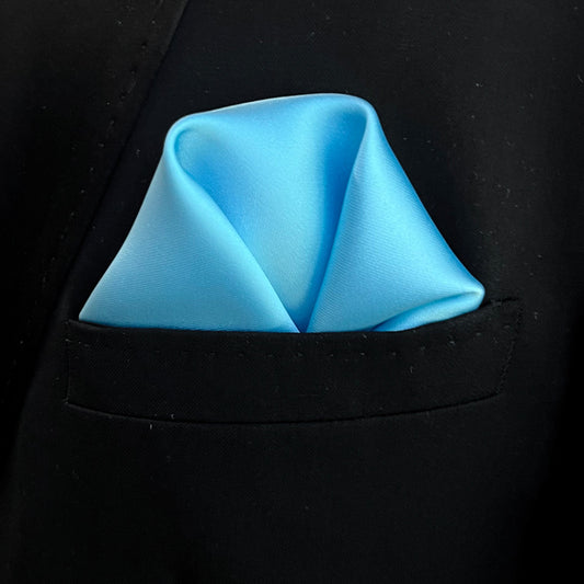 Aqua Satin Pocket Square