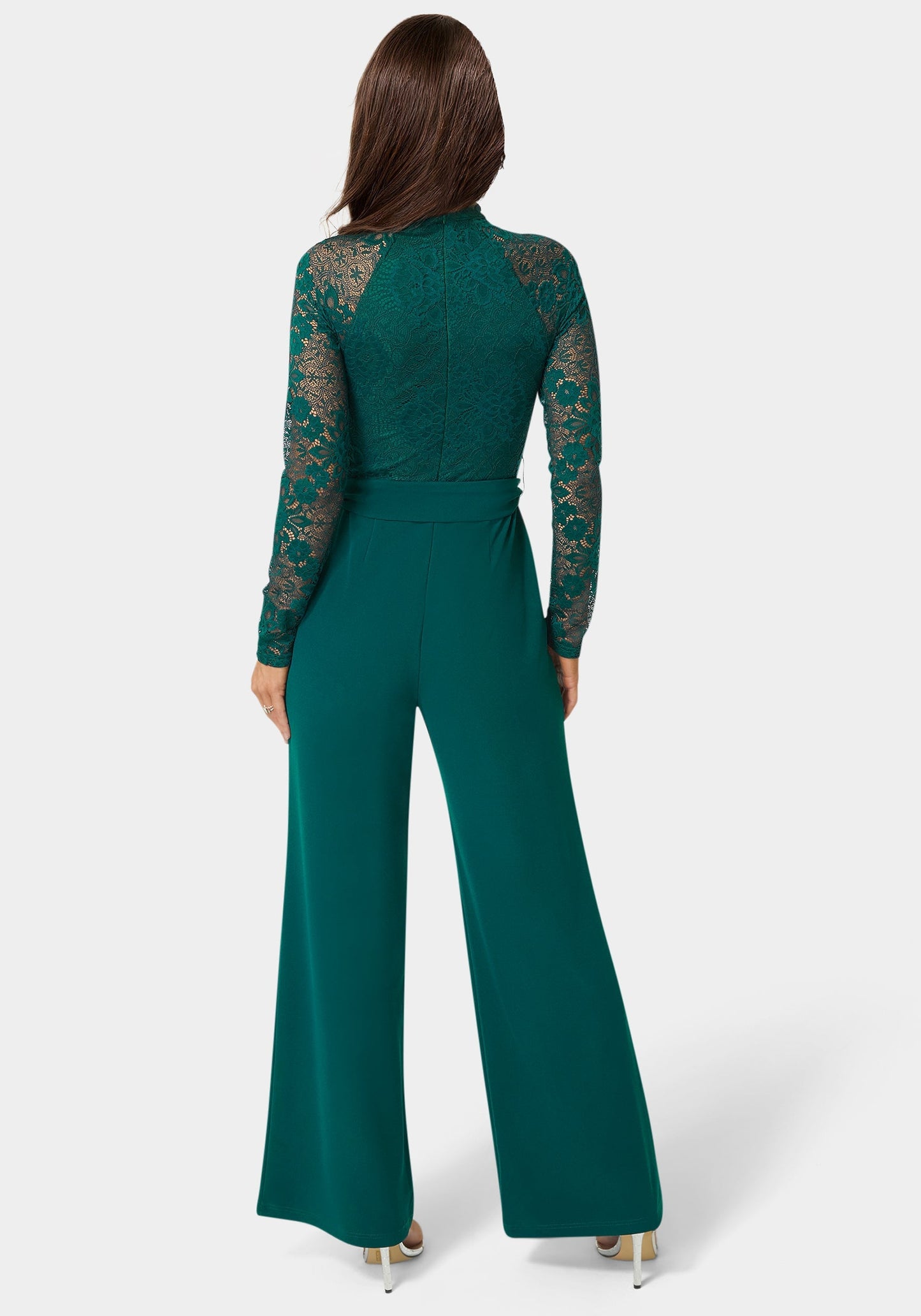 Lace Bodice Straight Leg Jumpsuit