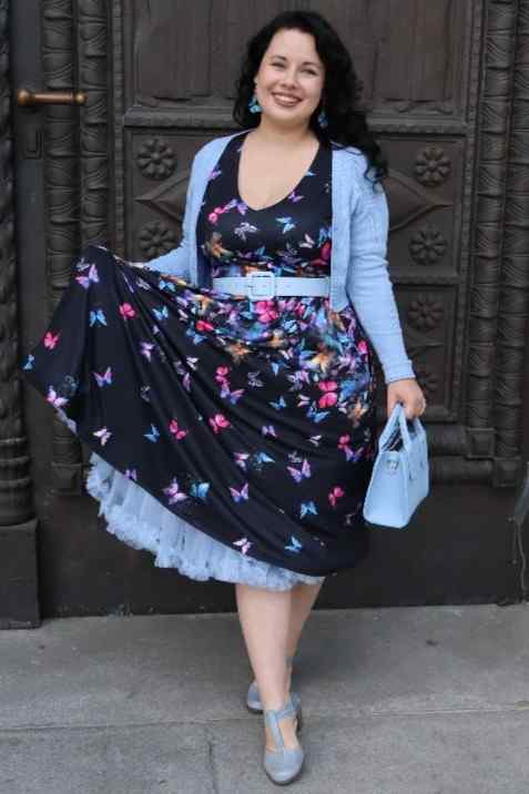 Billie Black Butterfly Long Sleeved Dress