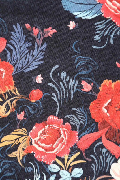 Amanda Black Tapestry Floral Swing Dress